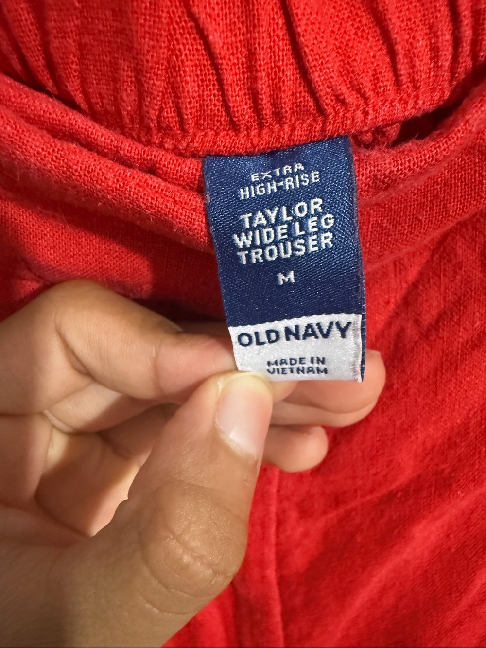Old Navy Taylor Wide Leg Trouser Pants Pleated Womens M Red Extra High Rise - Picture 6 of 11